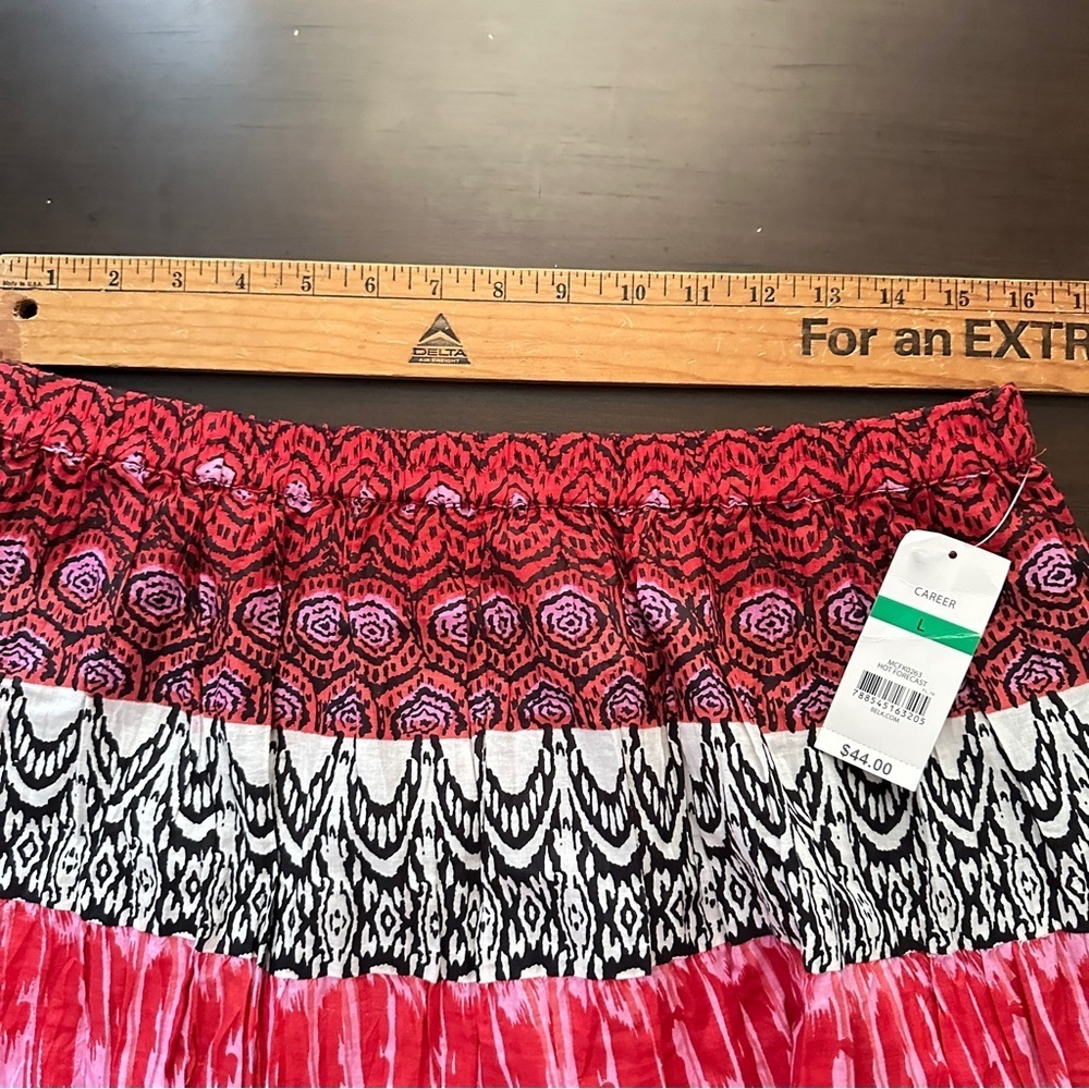 👉 Kim Rogers® Crinkle Tiered Maxi Skirt – Size L - Picture 6 of 7